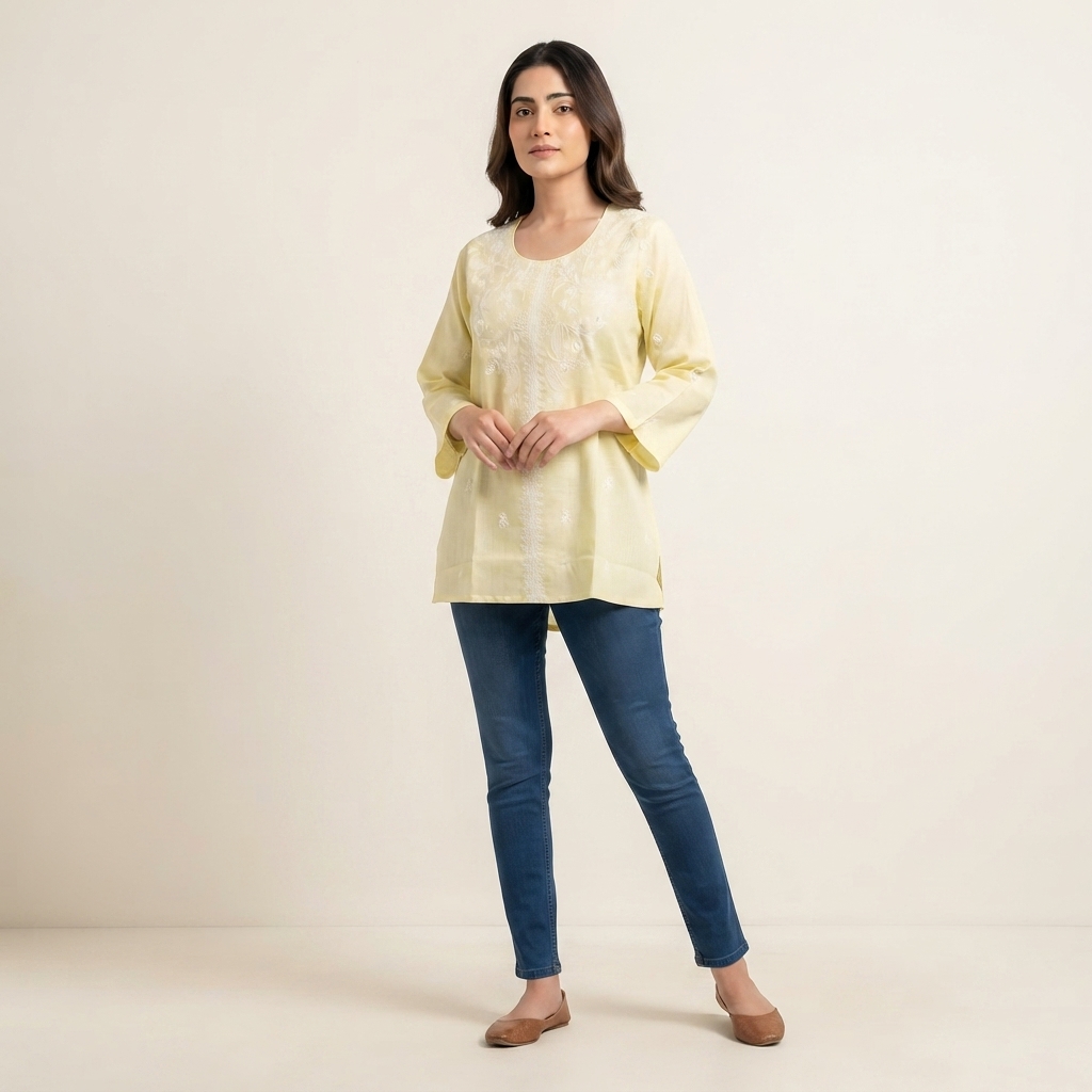 Thread Work Short Kurta thumbnail 3