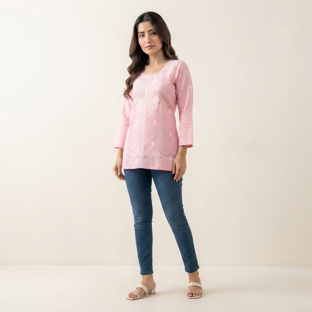 Thread Work Short Kurta thumbnail 4