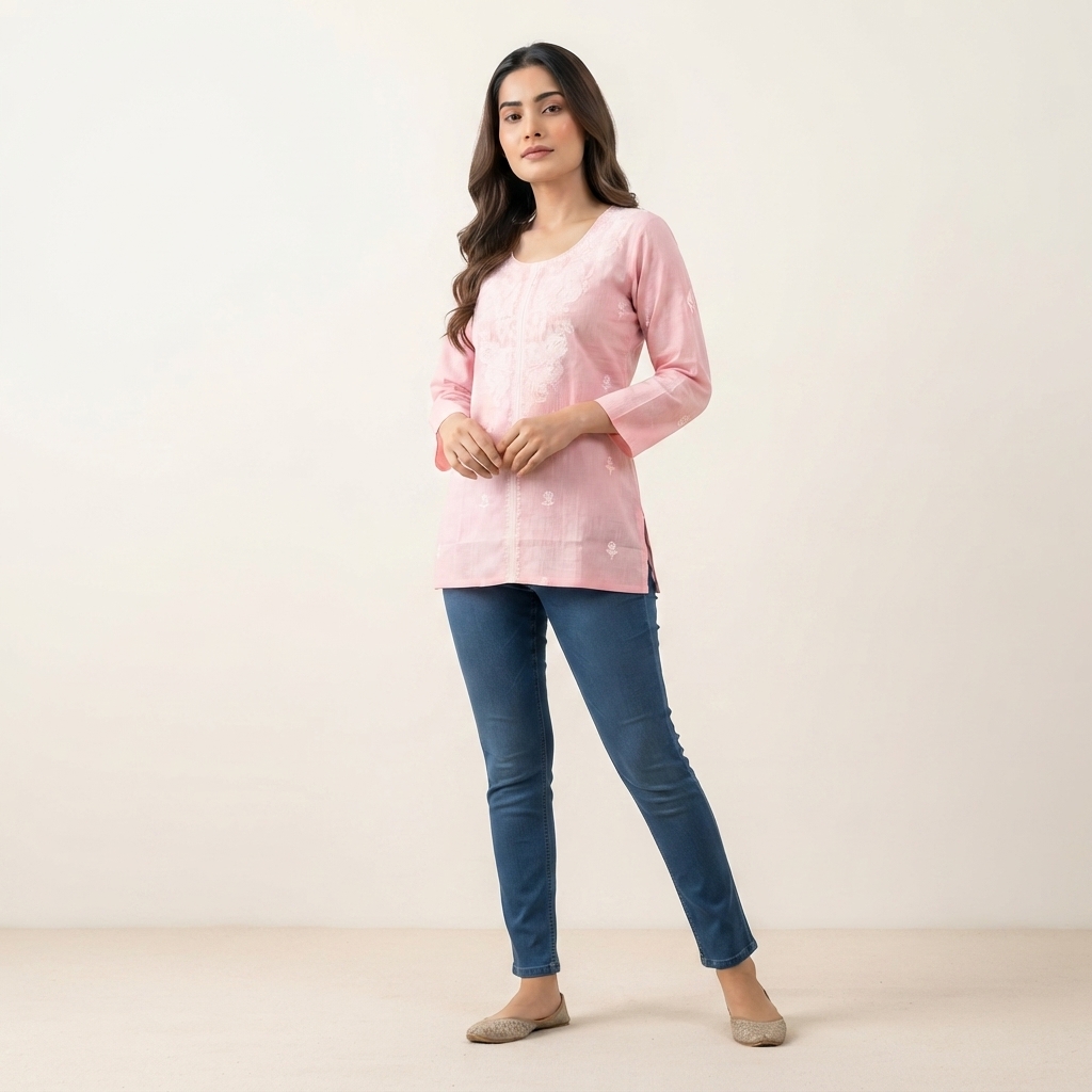 Thread Work Short Kurta thumbnail 3